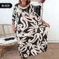 Elegant Printed Dress for Women – Stylish & Comfortable Fit👗Women’s Elegant Loose Round-Neck Printed Dress