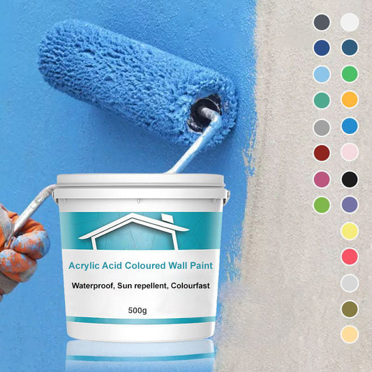 🌈🏠Acrylic Acid Coloured Wall Paint - Waterproof, Sun repellent, Colourfast