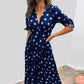 ⏳Time-limited Special💃Dress in polka dots with deep V neckline