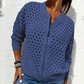 🎁 Hot Sale 49% OFF 🔥Women's Casual Zipper Knit Jacket with Hollow Design