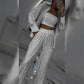 ⏳Time-limited Special⏰Women's Sequin Blazer & Wide-Leg Pants (3-Piece Set)