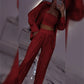 ⏳Time-limited Special⏰Women's Sequin Blazer & Wide-Leg Pants (3-Piece Set)