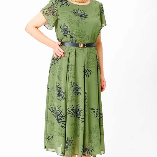 🎉🛍️Summer Specials👗 Women's A-Line Midi Dress with Belt