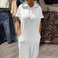 🎯Limited time 50% OFF✨Women’s Solid Short-Sleeve Hooded Long Dress👗