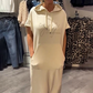 🎯Limited time 50% OFF✨Women’s Solid Short-Sleeve Hooded Long Dress👗