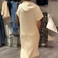 🎯Limited time 50% OFF✨Women’s Solid Short-Sleeve Hooded Long Dress👗