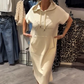 🎯Limited time 50% OFF✨Women’s Solid Short-Sleeve Hooded Long Dress👗