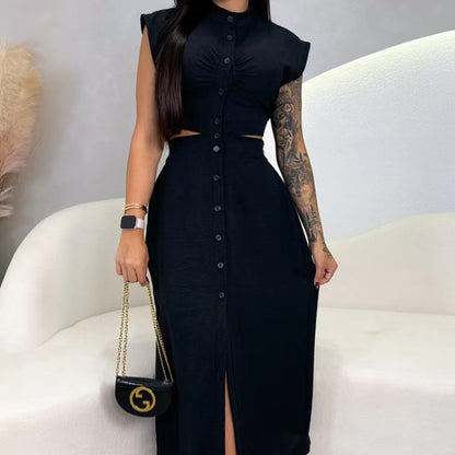 ✨ Women’s Cap Sleeve Split Dress | Flattering Fit