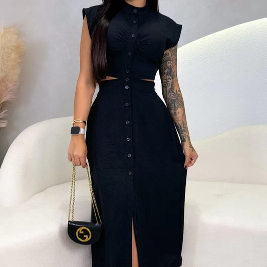 ✨ Women’s Cap Sleeve Split Dress | Flattering Fit