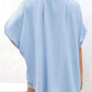 🔥Hot Sale 50% OFF🔥Women's Casual Button Short Sleeve Slit Hem Shirt Solid Color Tops