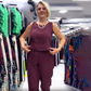 Women's Solid Color Sleeveless Top & Pants Two-Piece Set