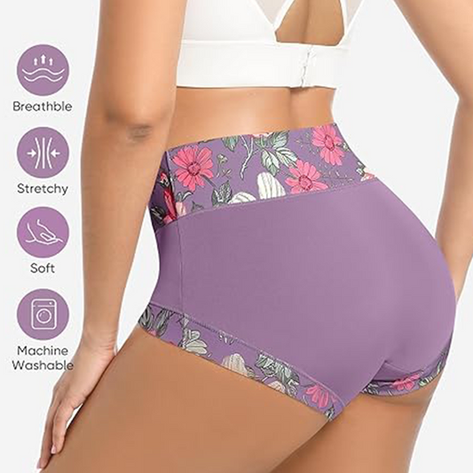 🌺Women's High Waisted Cotton Panty Set – Floral Printed Underwear
