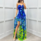 ⏳Time-limited Special⏰Women's Fashion Printed Mesh Sheath Split Dresses
