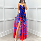 ⏳Time-limited Special⏰Women's Fashion Printed Mesh Sheath Split Dresses