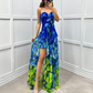 ⏳Time-limited Special⏰Women's Fashion Printed Mesh Sheath Split Dresses