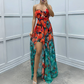 ⏳Time-limited Special⏰Women's Fashion Printed Mesh Sheath Split Dresses