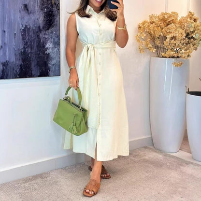 ⏳Time-limited Special⏰Elegant Sleeveless Shirt Dress – Timeless & Versatile👗