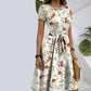 ⏳Time-limited Special⏰Women's Elegant Printed Round Neck Dress👗