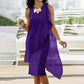⏳Time-limited Special⏰Women's Summer Elegant Round Neck Asymmetric Mesh Sleeveless Dress👗