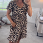 ⏳Time-limited Special⏰Women's Casual Leopard Print Mini Dress👗Leopard Mini Dress – Flirty, Fun & Fashion-Forward