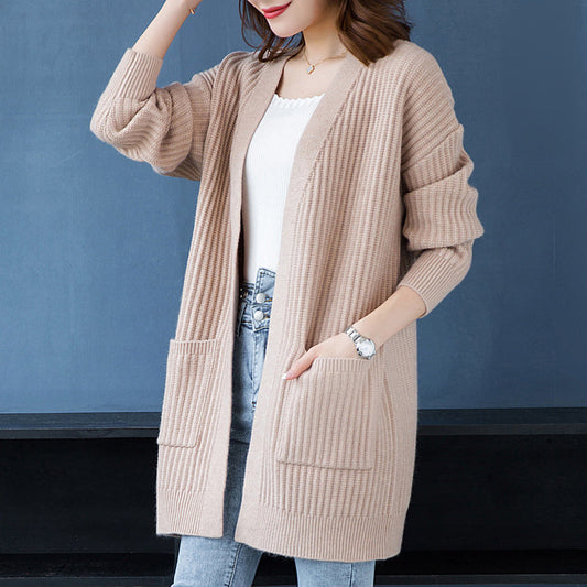 Women's Simple Knitted Long Cardigan